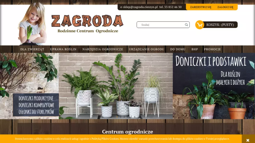 Zrzut ekranu strony Centrum ogrodnicze Zagroda Cieszyn
