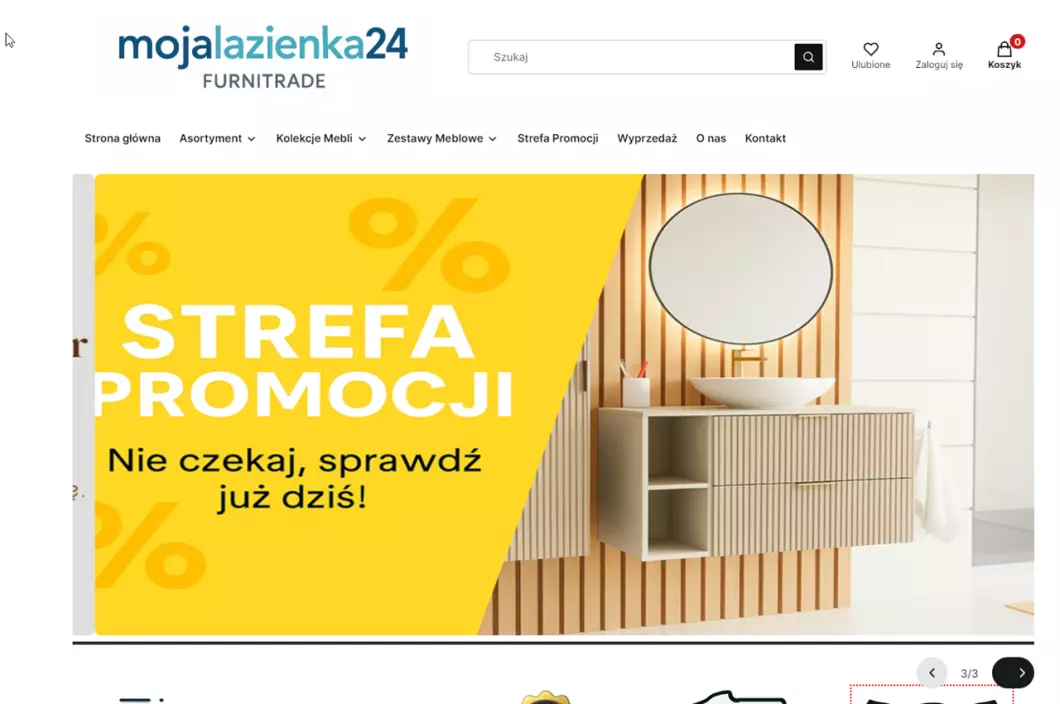 Zrzut ekranu strony Moja Łazienka 24