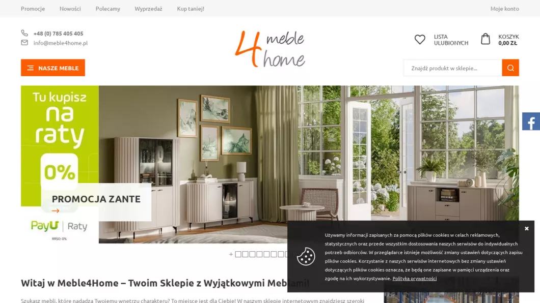 Zrzut ekranu strony Meble4Home