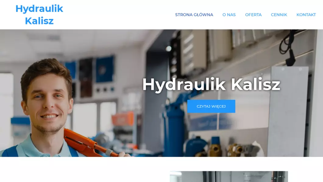 Zrzut ekranu strony Hydraulik Kalisz | Naprawy i usługi hydrauliczne