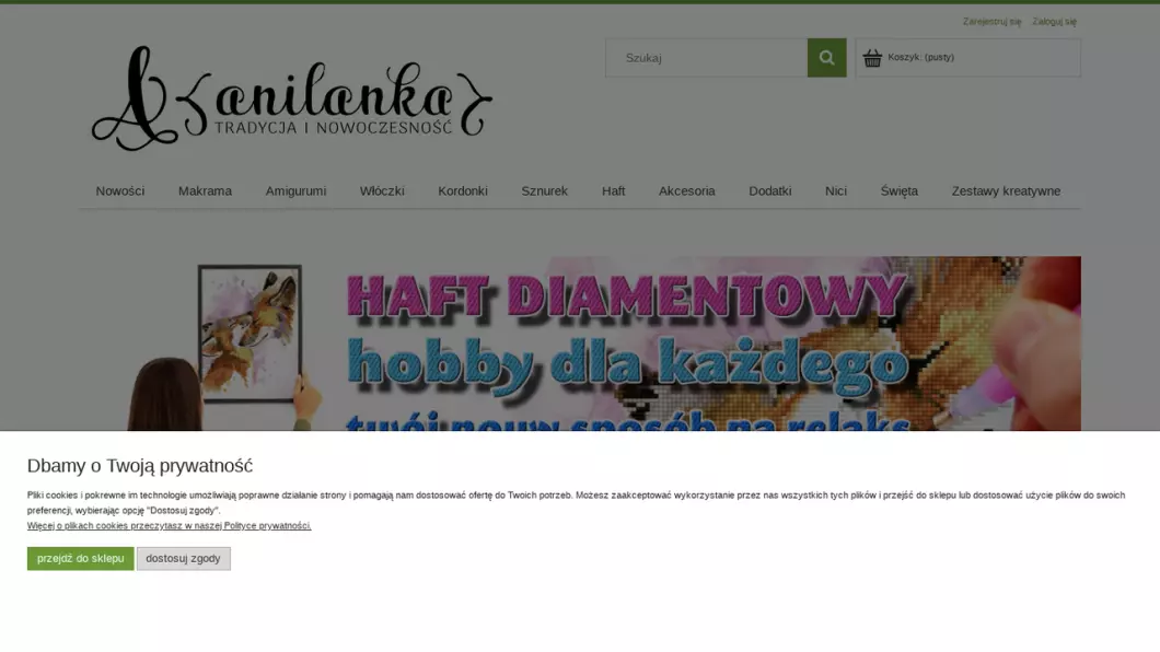 Zrzut ekranu strony Pasmanteria online | Anilanka