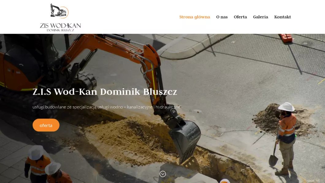 Zrzut ekranu strony Usługi wodno-kanalizacyjne | Z.I.S  WOD-KAN Dominik Bluszcz