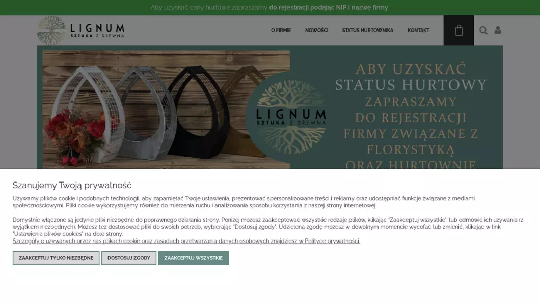 Zrzut ekranu strony Lignum